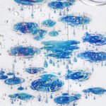 20 Adet Mavi Gümüş Yaldızlı Şeffaf Sticker Damla Bullet Journal Scrapbook Laptop Ajanda Planlayıcı