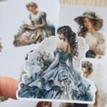 12 Adet Victorian Ladies Sticker Seti Bullet Journal Laptop Termos Scrapbook Vintage Kadın