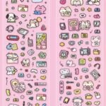 100 Adet Mini Sevimli Sticker 4x35 Cm Scrapbook Bullet Journal Ajanda Washi Pembe Kawaii