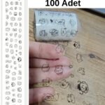 100 Adet Mini Şeffaf Sevimli Köpek Sticker 5x35 Cm Scrapbook Bullet Journal Ajanda Washi Kawaii