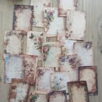 20 Adet Eskitme Vintage Temalı Scrapbook Kağıt Seti Bullet Journal Dekupaj Kağıdı