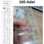 100 Adet Mini Şeffaf Sevimli Ayıcık Sticker 5x35 Cm Scrapbook Bullet Journal Ajanda Washi Kawaii