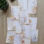 12 Adet Scrapbook Eskitme Papatya Temalı Scrapbook Kağıt Seti Bullet Journal Dekupaj Kağıdı
