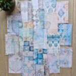19 Adet Eskitme Çini Desen Temalı Scrapbook Kağıt Seti Bullet Journal Dekupaj Kağıdı