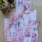 38 Adet Pembe Scrapbook Kağıt Seti Leydi Elibse Balo Temalı Bullet Journal Dekupaj Kağıdı