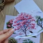2 Sayfa 6 Adet Ağaç Temalı Sticker Seti Büyük Ağaç Sticker Vintage Sticker Sakura