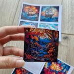 8 Adet Vitray Gemi Sonbahar Sticker Seti Bullet Journal Laptop Termos Renkli Cam Kare Sticker