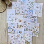 15 Adet Eskitme Vintage Papatya Temalı Scrapbook Kağıt Seti Bullet Journal Dekupaj Kağıdı