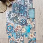 15 Adet Eskitme Vintage Zümrüt Yeşil Temalı Scrapbook Kağıt Seti Bullet Journal Dekupaj Kağıdı Çiçek