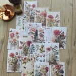 15 Adet Vintage Kelebek Çiçek Scrapbook Kağıt Seti Bullet Journal Dekupaj Kağıdı