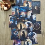 15 Adet Siyah Gece Kadın Ay Temalı Scrapbook Kağıt Seti Bullet Journal Dekupaj Kağıdı