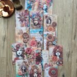 15 Adet Renkli Pusula Temalı Scrapbook Kağıt Seti Bullet Journal Dekupaj Kağıdı Bohem