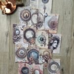 15 Adet Eskitme Gazete Ay Pusula Temalı Scrapbook Kağıt Seti Bullet Journal Dekupaj Kağıdı