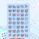 400 Adet Mini Kare Sevimli Sticker Seti Ajanda Emoji Bullet Journal Planlaycı Günlük