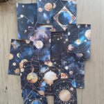 12 Adet Uzay Temalı Scrapbook Kağıt Seti Bullet Journal Dekupaj Kağıdı