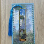 Şemsiyeli Kadın Claude Monet Püsküllü Altın Renk Metal Kitap Ayracı Hediyelik Sanatsal