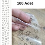 100 Adet Mini Şeffaf Sevimli Tavşan Sticker 5x35 Cm Scrapbook Bullet Journal Ajanda Washi Kawaii