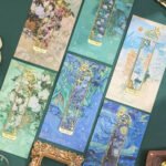 İrisler Van Gogh Geçmeli Altın Renk Metal Kitap Ayracı Hediyelik Sanatsal