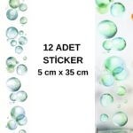 12 Adet Şeffaf Yeşil Baloncuk Sticker Bullet Journal Scrapbook Laptop Ajanda Planlayıcı