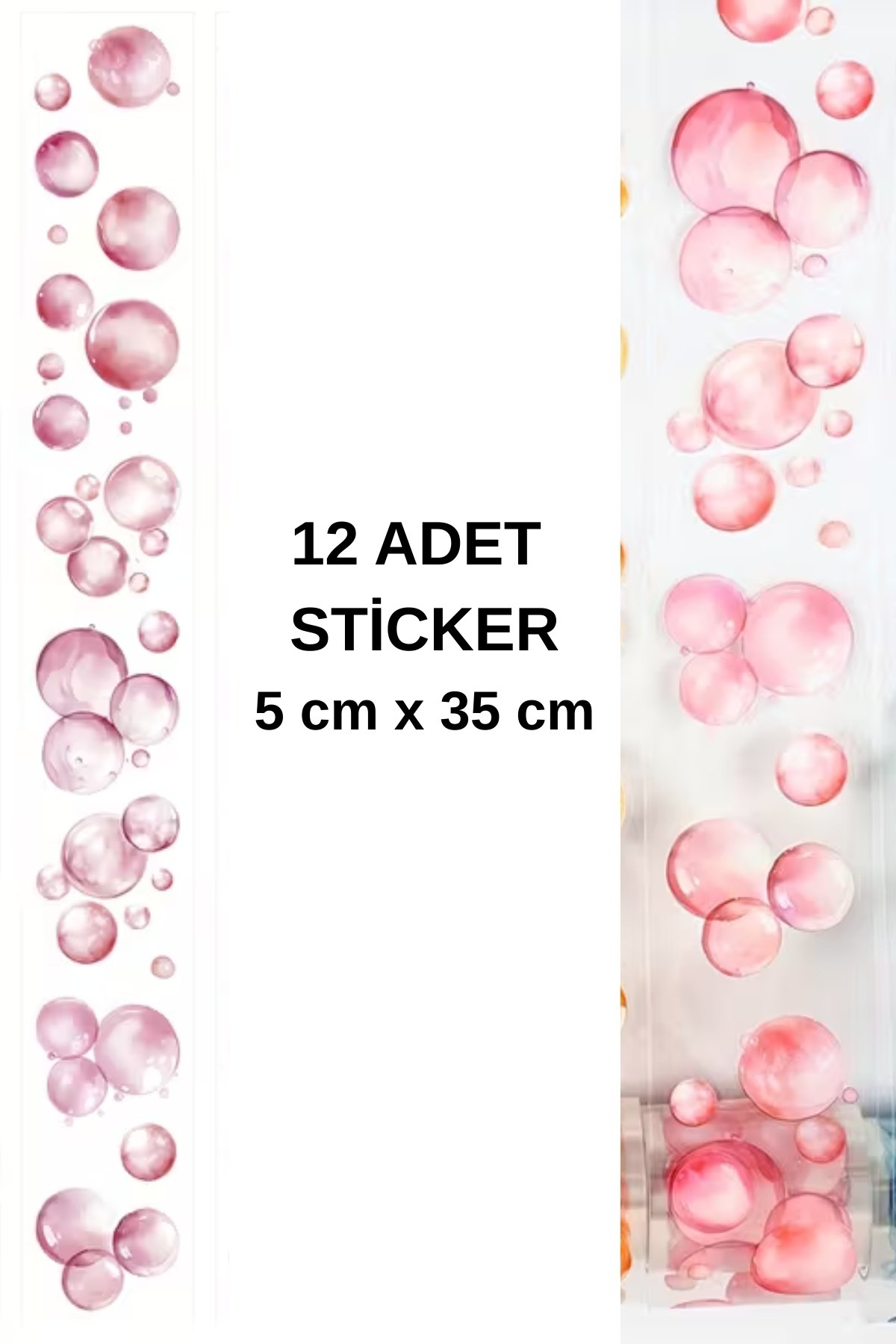 1_org_zoom-417.jpg 12 Adet Şeffaf Pembe Baloncuk Sticker Bullet Journal Scrapbook Laptop Ajanda Planlayıcı - Görsel 1