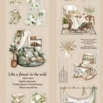 13 Adet Şeffaf Yeşil Ev Temalı Sticker Bullet Journal Scrapbook Laptop Ajanda Planlayıcı