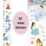 32 Adet Sticker Şeffaf Kız Sticker Scrapbook Bullet Journal Ajanda Günlük Planlayıcı
