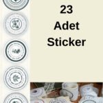 23 Adet Yeşil Kelebek Temalı Halka Sticker Mat Scrapbook Bullet Journal Ajanda