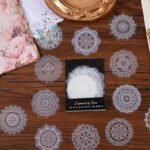 30 Adet Şeffaf Beyaz Mandala Dantel Desen Sticker Bullet Journal Scrapbook Laptop Ajanda Planlayıcı