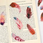 40 Adet Şeffaf Turuncu Kuş Tüyü Sticker Bullet Journal Scrapbook Laptop Ajanda Planlayıcı