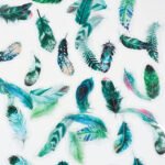 40 Adet Şeffaf Yeşil Kuş Tüyü Sticker Bullet Journal Scrapbook Laptop Ajanda Planlayıcı