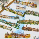 10 Adet Büyük Şeffaf Ev Manzara Sticker Bullet Journal Scrapbook Ajanda Laptop Şerit