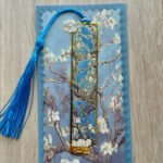 Çiçek Açan Badem Ağacı Van Gogh Püsküllü Altın Renk Metal Kitap Ayracı Hediyelik Sanatsal