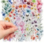 50 Adet Şeffaf Çiçek Sticker Seti Bullet Journal Scrapbook Şeffaf Sticker Laptop Ajanda Planlayıcı