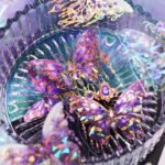 20 Adet Yaldızlı Şeffaf Mor Kelebek Sticker Bullet Journal Scrapbook Laptop Ajanda Planlayıcı