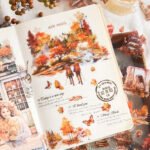 2 Sayfa 12 Adet Şeffaf Sonbahar Sticker Bullet Journal Scrapbook Laptop Ajanda Planlayıcı