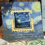 Yıldızlı Gece Van Gogh Geçmeli Altın Renk Metal Kitap Ayracı Hediyelik Sanatsal