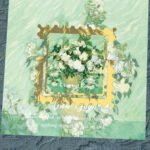 Beyaz Güllü Vazo Van Gogh Geçmeli Altın Renk Metal Kitap Ayracı Hediyelik Sanatsal