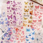 1 Sayfa 18 Adet Şeffaf Kelebek Sticker Bullet Journal Scrapbook Laptop Ajanda Planlayıcı 20x8cm
