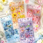 4 Sayfa 70 Adet Şeffaf Sarı Kelebek Çiçek Sticker Bullet Journal Scrapbook Laptop Ajanda Planlayıcı