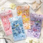 4 Sayfa 60 Adet Şeffaf Pembe Kelebek Çiçek Sticker Bullet Journal Scrapbook Laptop Ajanda Planlayıcı