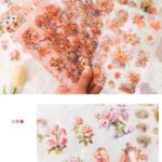 6 Sayfa 80 Adet Şeffaf Turuncu Çiçek Sonbahar Sticker Bullet Journal Scrapbook Ajanda Planlayıcı