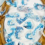 20 Adet Mavi Gümüş Yaldızlı Şeffaf Sticker Dalga Bullet Journal Scrapbook Laptop Ajanda Planlayıcı