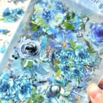 6 Sayfa 60 Adet Şeffaf Büyük Mavi Çiçek Sticker Bullet Journal Scrapbook Laptop Ajanda Planlayıcı