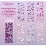 6 Sayfa 127 Adet Şeffaf Mor Kelebek Sticker Bullet Journal Scrapbook Laptop Ajanda Planlayıcı