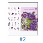 40 Adet Şeffaf Mor Çiçek Sticker Bullet Journal Scrapbook Laptop Ajanda Planlayıcı