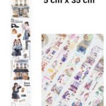 Şeffaf Şehir Temalı Kadın Pet Bant Döngü 5x35 Cm Scrapbook Bullet Journal Ajanda Washi