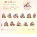 11 Adet Şeffaf Pembe Çiçek Kale Sticker Bullet Journal Scrapbook Laptop Ajanda Planlayıcı