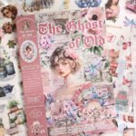 1 Sayfa 19 Adet Washi Pembe Vintage Retro Temalı Sticker Bullet Journal Scrapbook Laptop